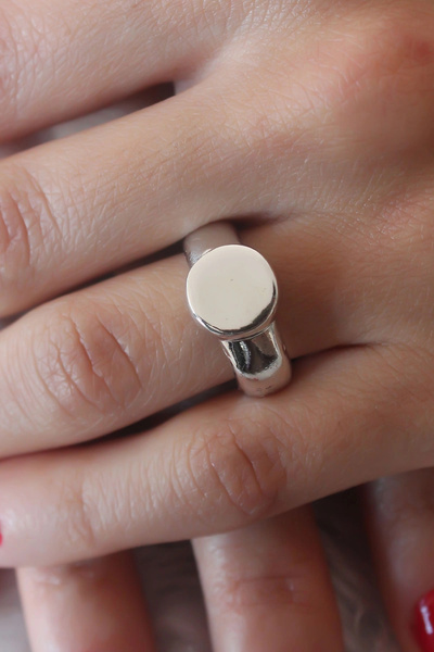 ARMÜZ Silver Color Circle Model Women's Ring