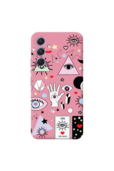 Other Samsung A35 Pyramid eyes Pink Colored Silicone TPU Θήκη