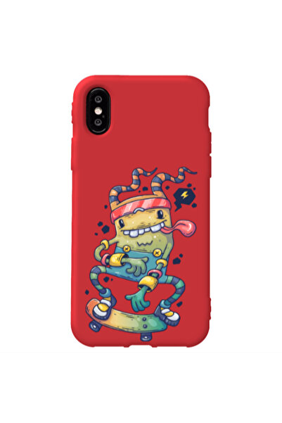 Other Apple iPhone Xs Dangerous task Red Colored Silicone TPU Θήκη