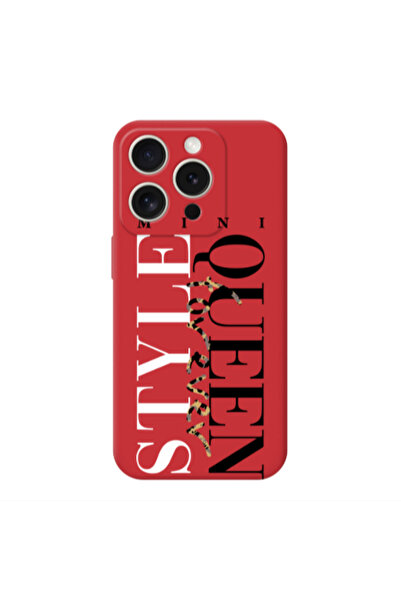 Other Apple iPhone 15 Pro Max Mini Quen Forever Red Colored Silicone TPU Θήκη