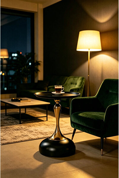 Shangxing Luxurious and slender gold-trimmed Night table, living room sofa co...