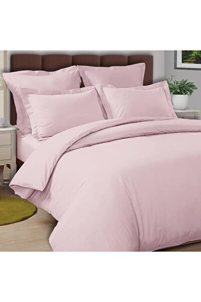 PIZUNA Cotton Queen Duvet Cover 220x230 cm, Light Pink, 100% Long Staple Cott...