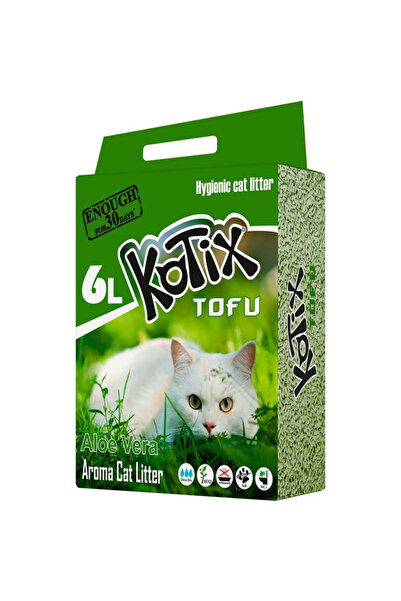 KOTIX Așternut igienic pentru pisici TOFU Aloe Vera 6L, 2.5kg