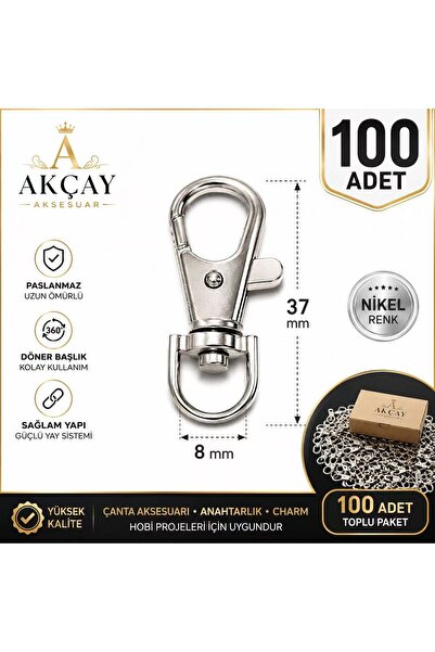 Akçay Aksesuar Köstek Paris Hook 100 Pieces Keychain Bag Clip Apparatus Hook L