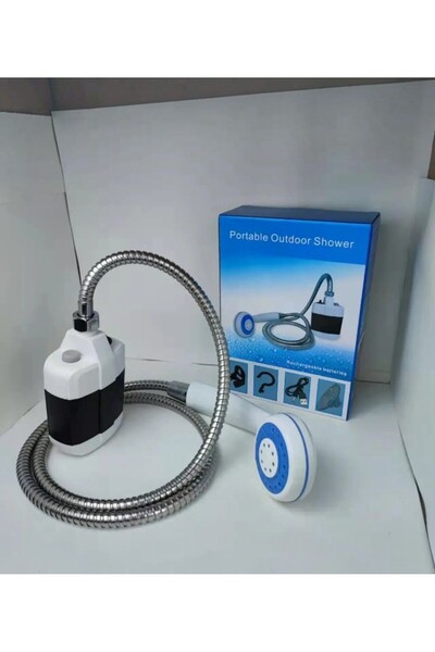 lstri Kamp Karavan Taşınabilir Şarjlı Duş Pompası açık başlığı banyo için 3.7V pompa 4.9ft Plaj yüzme açık seyahat duşTaşınabilir Şarjlı Seyyar Duş Seti, Hortum ve Başlık,