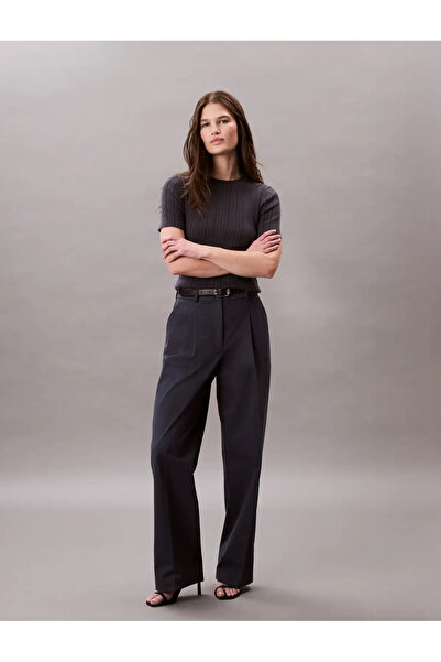 Calvin Klein COTTON CHINO PLEATED, CGE Siyah Kadın Pantolon
