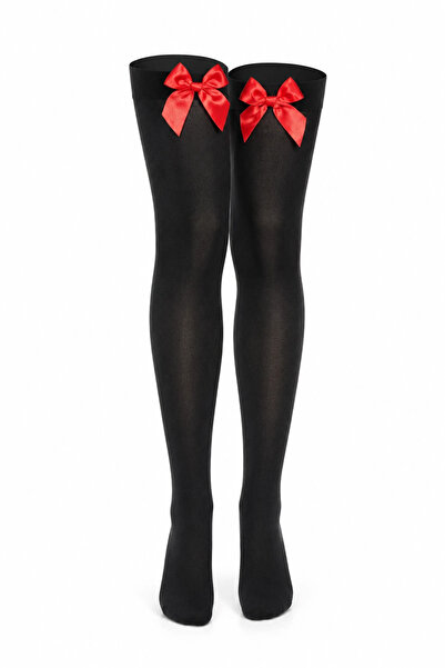 Noire Prime Red Jartiyer Çorabı DM1173