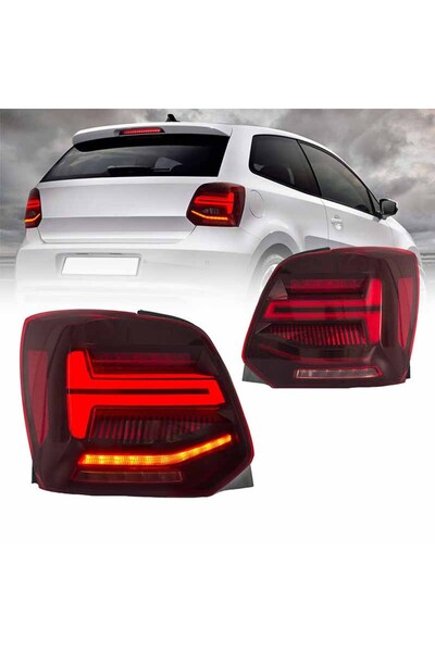 VLAND Σετ Πίσω Φώτων για VW Polo 6R 09-14 Μπάρα LED Δυναμικό Κόκκινο/Κρυστάλλ...