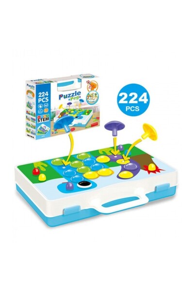 Malvys Set mozaic creativ STEM Malvys®, puzzle peg cu bormasina de jucarie, p...