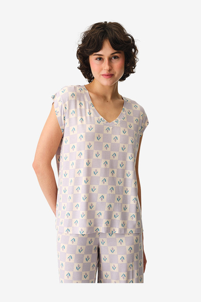 Penti Women Ella Printed Short Sleeve Lilac T-Shirt