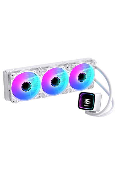 GAMELİNE HK-02 Isı Göstergeli 360mm ARGB Sıvı Soğutucu Beyaz