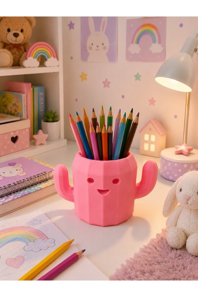 RIVEND Decorative Cactus Pen Holder – 3D Printed Cute Desk Organizer