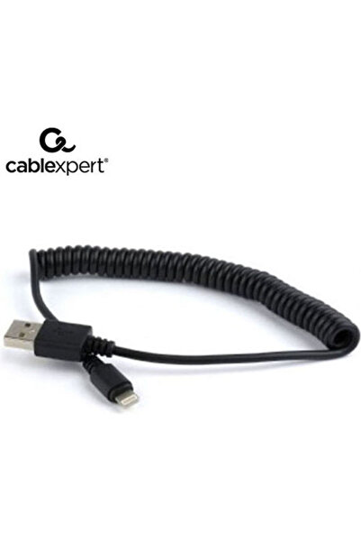 Cablexpert Σπιράλ Καλώδιο USB-A σε Lightning Μαύρο 1.5μ (CC-LMAM-1.5M)