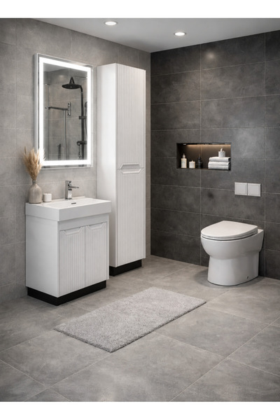 ERVA Linda 65 cm membran kapak banyo dolabı