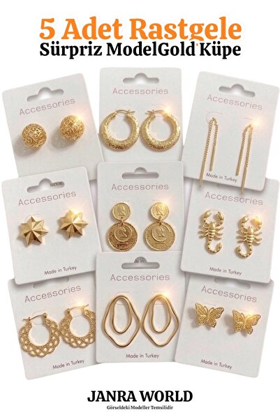 JANRA WORLD 5 Pieces Random Surprise Model Earring Set - Special Gift for Lov...