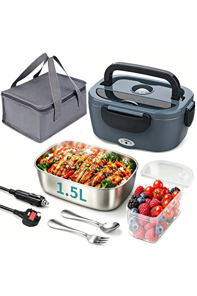Yoawllty 80W Portable Electric Food Warmer Lunch Box, Stainless Steel Heated ...