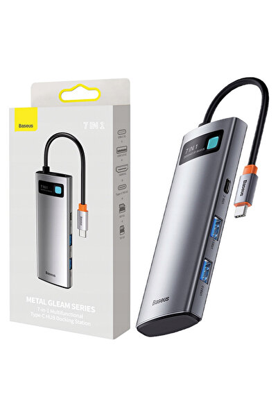 Baseus Adaptor Hub USB-C 7-în-1 pentru computer cu HDMI, 2x USB 3.0, USB-C PD