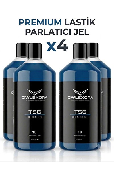 Tire Shine Gel 1000 ml x4 | Yoğun Parlaklık ve Uzun Süre Kalıcılık | Lastik Parlatıcı Jel 4'lü Set