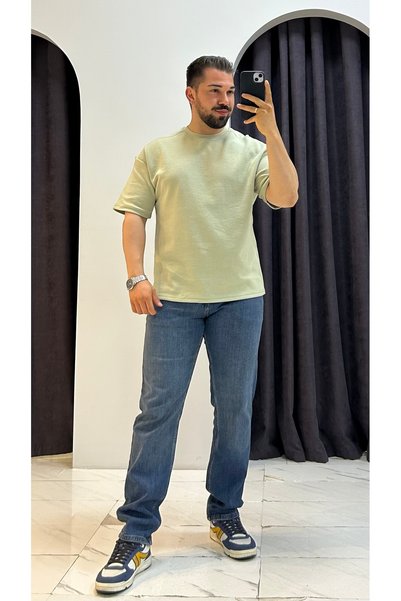 MERVENS Boxy Oversize T-Shirt with Shoulder Piece Detail