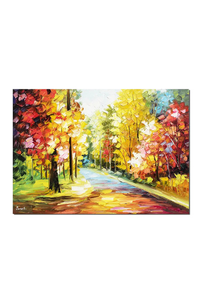 artnova Ръчно рисувана пейзажна картина, Пастелна гармония, 70x50см маслена н...