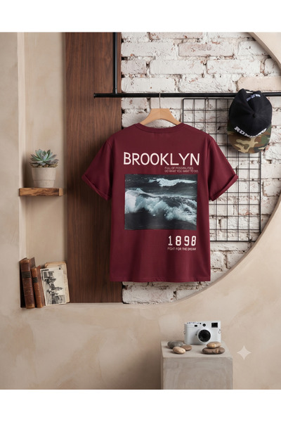 KOZİA OUTDOORS Women'S/Men's Unisex Brocklyn Printed Crew Neck Oversized Prin...