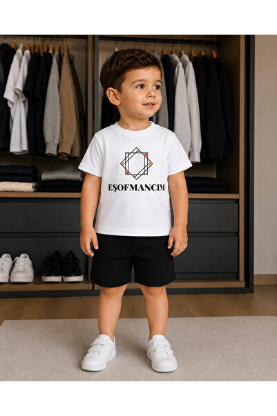 Eşofmancım Men's Summer Shorts T-Shirt Printed Set