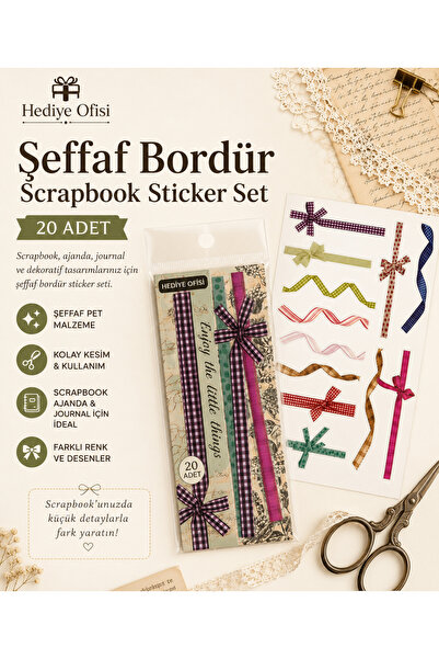 hediyeofisi Şeffaf Vintage Bordür Scrapbook Sticker Seti-ENTANGLED WİTH TİME ...