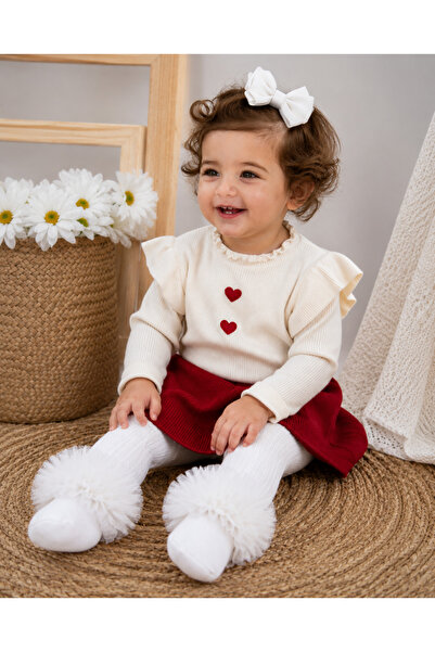 ESES BEBE Baby Girl Kokoş Socks Tulle Ruffle Tutu Special Occasion Socks 0-3 ...