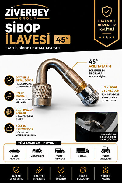 ZİVERBEY Lastik Sibop İlavesi 45 derece açılı