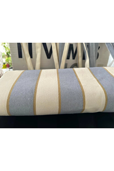 NİVEMESHOME Branda Gray - Cream Balcony Curtain