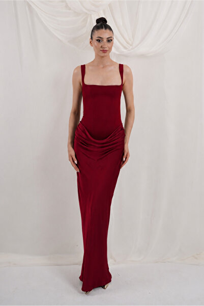 MİVORA MODA Aura Korse Detaylı Maxi Elbise