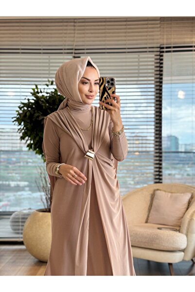 Afili 1515 Noble Cape Buckle Sandy Dress Beige