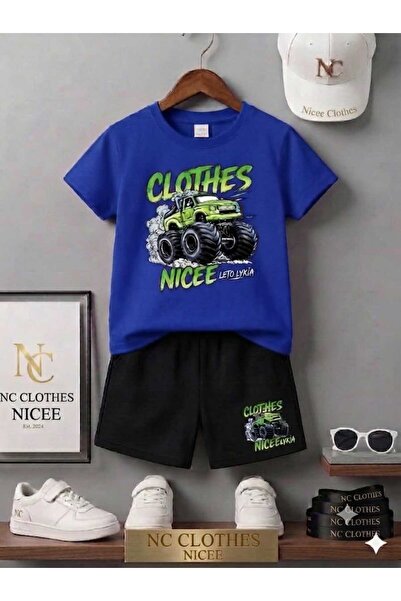NC Nicee Clothes LETNJA DEČJA MAJICA I KRATKE HLAČE UNISEKS (ODJEĆA SA ZELENI...