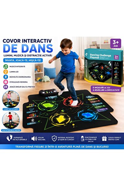 OEM Covor Interactiv de Dans pentru Copii cu Lumini si Muzica 5 Moduri de Joc...
