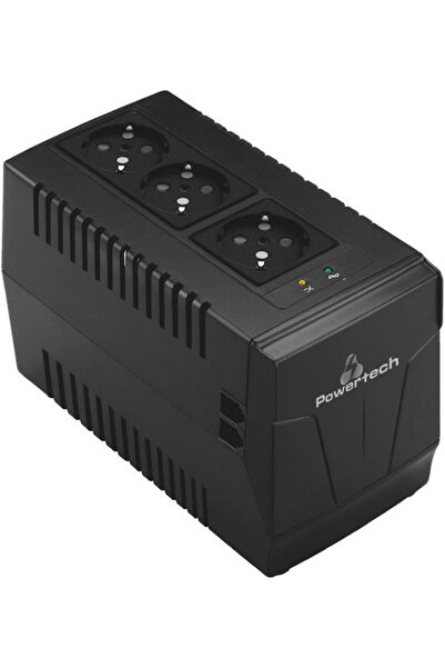 POWERTECH PT-AVR-1500 Συμπαγής Ρυθμιστής Τάσης 1500VA με 3 Πρίζες