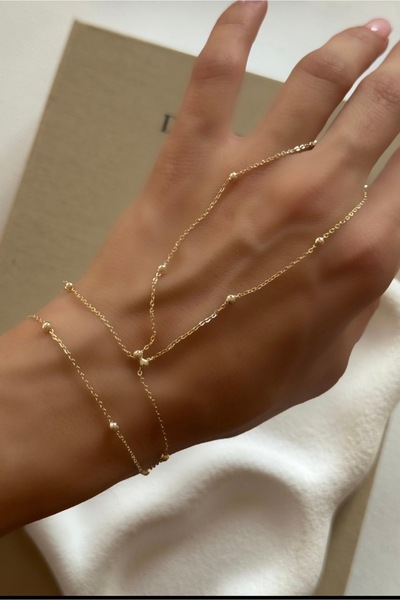 AychaAksesuar Gold klasik zincir topçuklu şahmeran