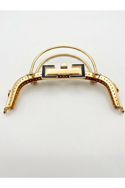 İlgi Hobi 20 cm Kulplu Çanta Bursu Metal Çanta Çerçevesi - Makrome Örgü El Ya...