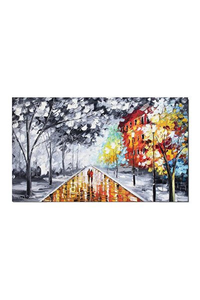 artnova Tablou indragostiti pictat manual, Impreuna pe aleea vietii, 100x60cm...