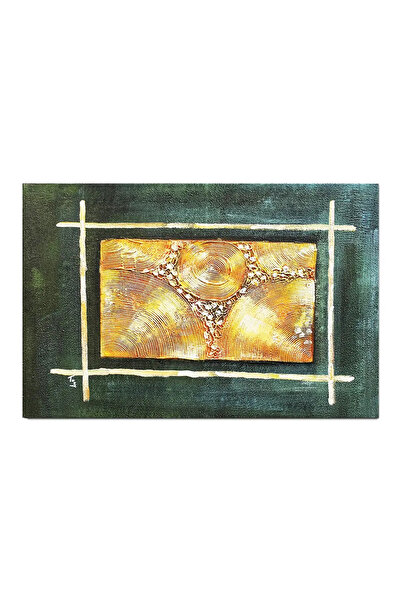 artnova Абстрактна картина Слънчев правоъгълник, ръчно рисувана, 90x60см, мас...