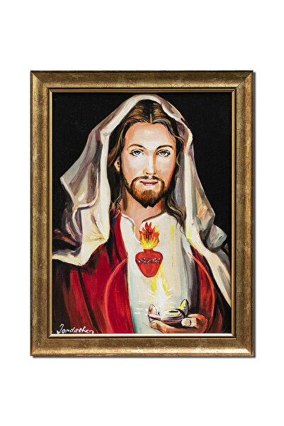 artnova Рамкирана ръчно рисувана картина, Исус Христос, 45x35 см, маслена на ...