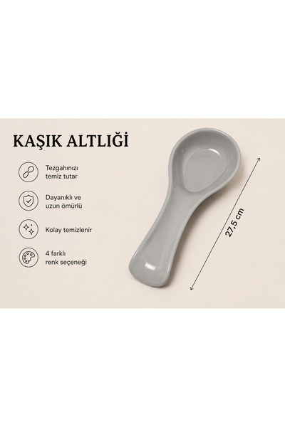 Genel Markalar Kaşık Altlığı 27,5 cm | Isıya Dayanıklı | Tezgâh Koruyucu Kaşı...