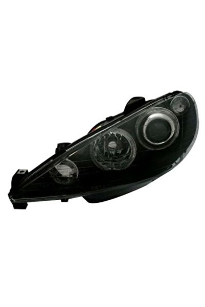 Depo Μπροστινοί προβολείς Peugeot 206 angel eyes, μαύροι, χωρίς λάμπες (H7) -...