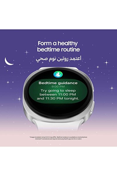 Samsung ساعة جالاكسي ووتش 8 40 ملم (نسخة الشرق الأوسط) ساعة ذكية بنظام تحديد المواقع العالمي (GPS)، مدرب صحي يومي، تصميم مريح، نظام حزام ديناميكي، معالج 3 نانومتر، تدريب على النوم، مدرب على الجري - لون جرافيت