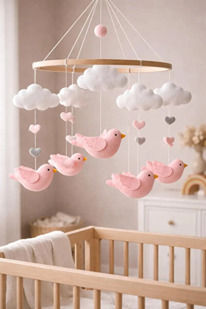 EFSBABY (MÜZİKLİ)Kuş Bebek Beşik Dönencesi Renkli Beşik Dönencesi Oyuncak Alt...