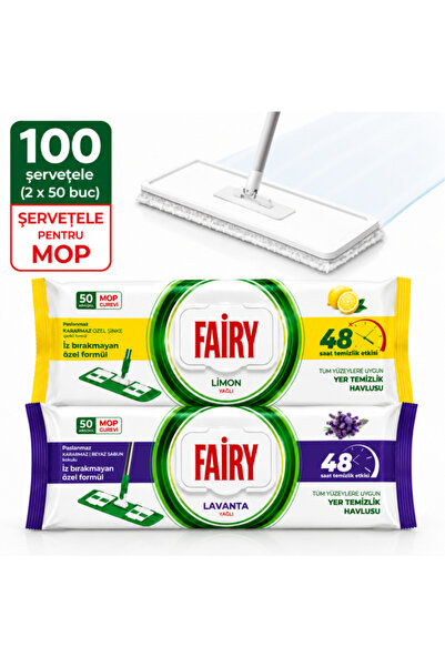 Fairy Set Servetele Umede pentru Pardoseli Fairy, Set 100 Buc, Compatibile cu...