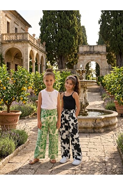 DEMOİSELLE بنطلون بناتي منقوش بخصر مطاطي