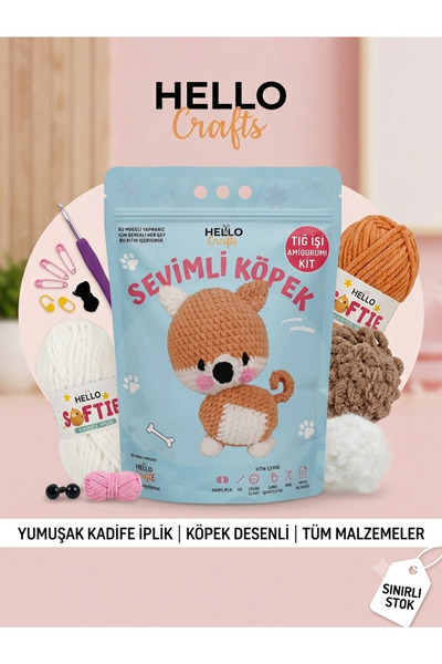 Sevimli Köpek Amigurumi Kit 23 cm