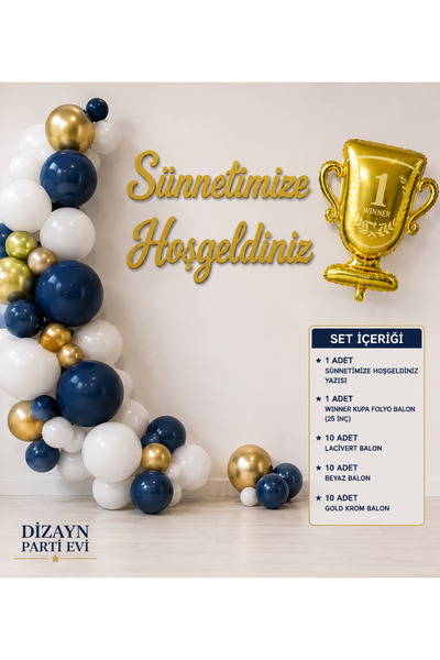 Dizayn Parti Evi Sünnetimize Hoşgeldiniz Parti Süsleme Seti Gold Yazı Winner ...