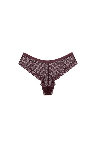 Simi Underwear Violet Kadın Mor Rengi Dantelli Brazilian Külot