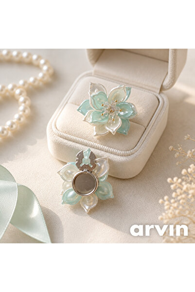 asc.home Sedefli düğme broş 2'li yeşil beyaz 4.2 cm ( 1.6 cm'den küçük düğmel...
